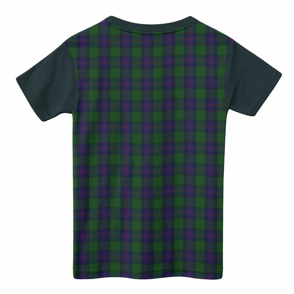 Shaw Tartan Accent Kid T-shirt with Family Crest