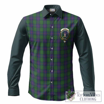 Shaw Tartan Accent Long Sleeve Button Shirts with Family Crest
