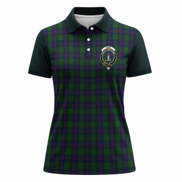 Shaw Tartan Accent Women Polo Shirt with Family Crest
