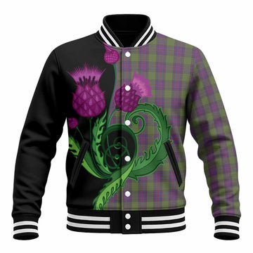 Shaw Tartan Baseball Jacket Traditional Scottish Thistle