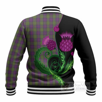 Shaw Tartan Baseball Jacket Traditional Scottish Thistle