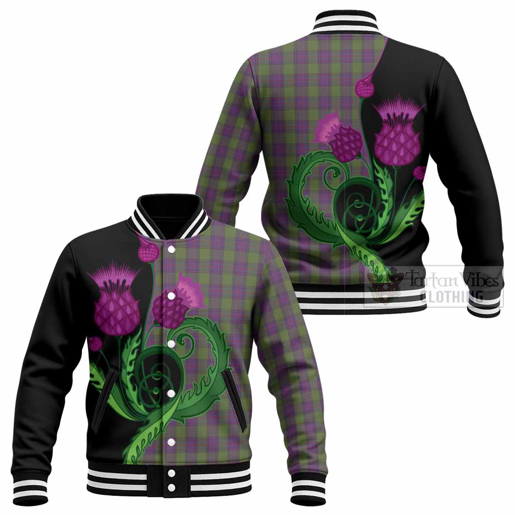 Shaw Tartan Baseball Jacket Traditional Scottish Thistle