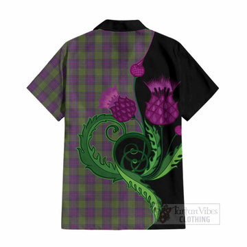 Shaw Tartan Cotton Hawaiian Shirt Traditional Scottish Thistle