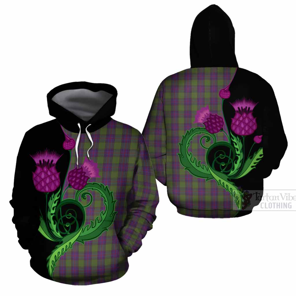 Shaw Tartan Cotton Hoodie Traditional Scottish Thistle