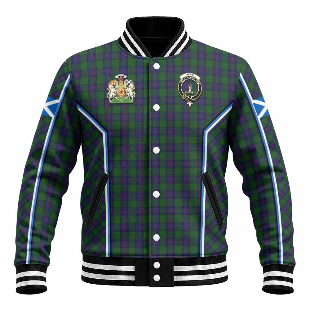 Shaw Tartan Crest Baseball Jacket Scotland Coat of Arm Flag Style - Tartan Vibes Clothing