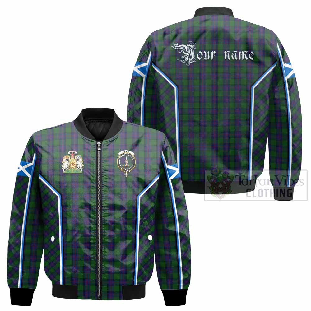 Shaw Tartan Crest Bomber Jacket Scotland Coat of Arm Flag Style - Tartan Vibes Clothing