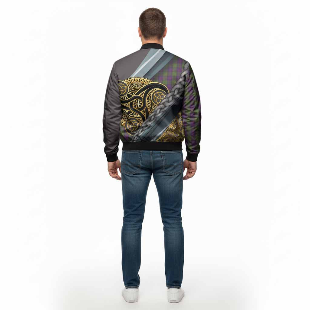 Shaw Tartan Crest Bomber Jacket Scottish Triskele Celtic