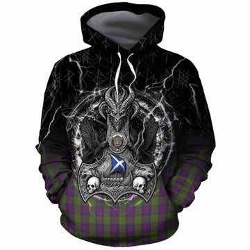 Shaw Tartan Crest Cotton Hoodie Celtic Odin's Raven Legacy
