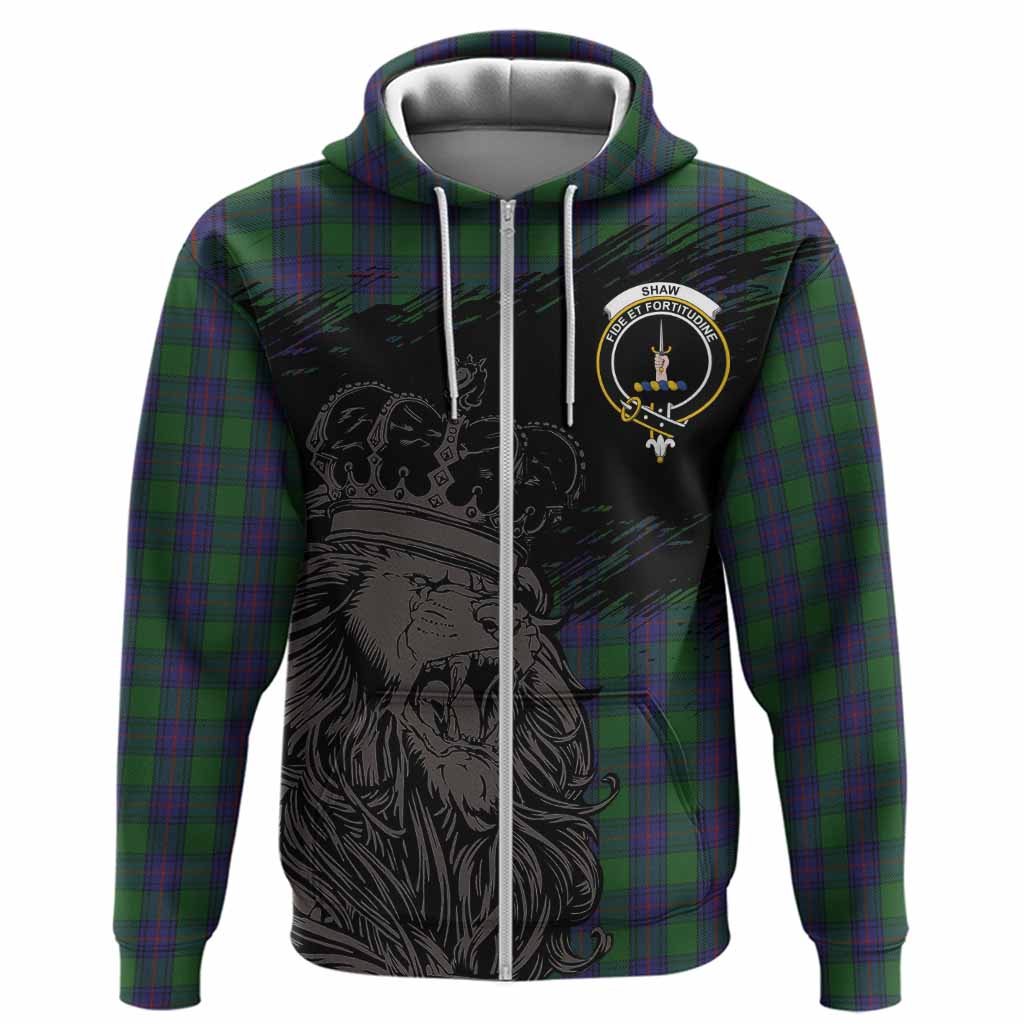 Shaw Tartan Crest Hoodie Crowned Lion Heritage Style