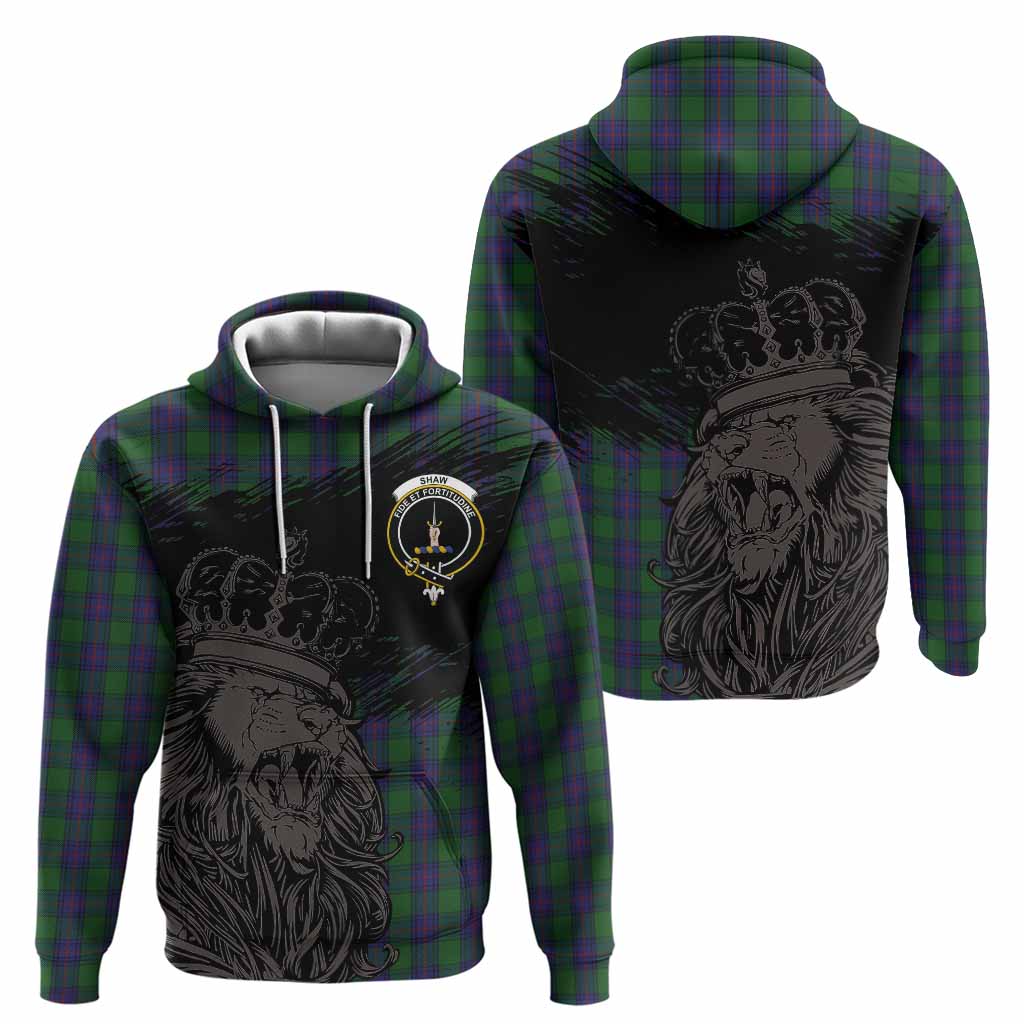 Shaw Tartan Crest Hoodie Crowned Lion Heritage Style