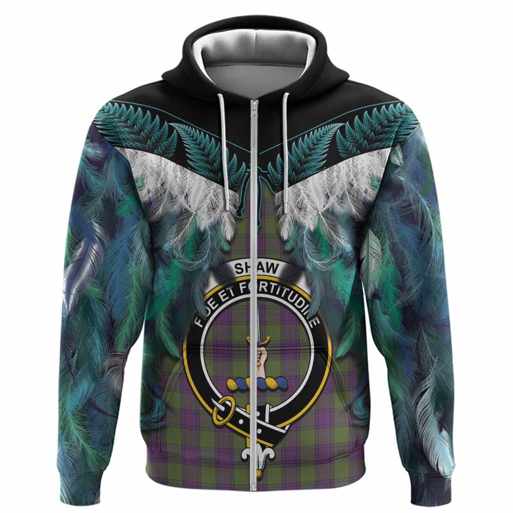 Shaw Tartan Crest Hoodie New Zealand Maori Korowai Cloak