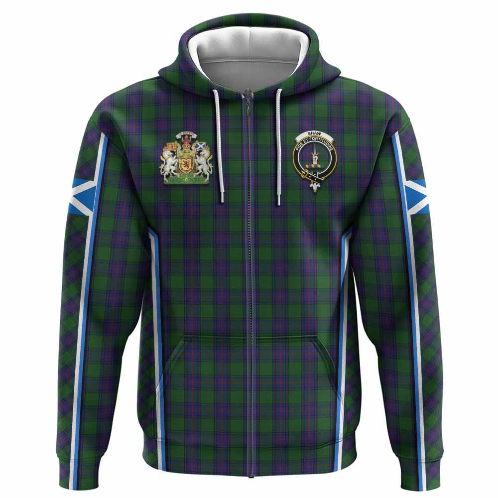 Shaw Tartan Crest Hoodie Scotland Coat of Arm Flag Style - Tartan Vibes Clothing