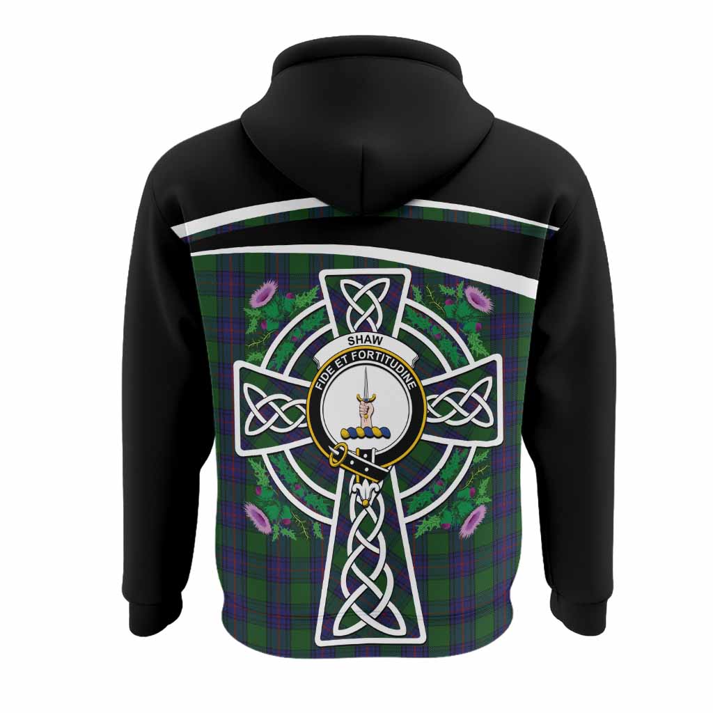 Shaw Tartan Crest Hoodie Scottish Thistle Celtic Cross Alba Gu Brath