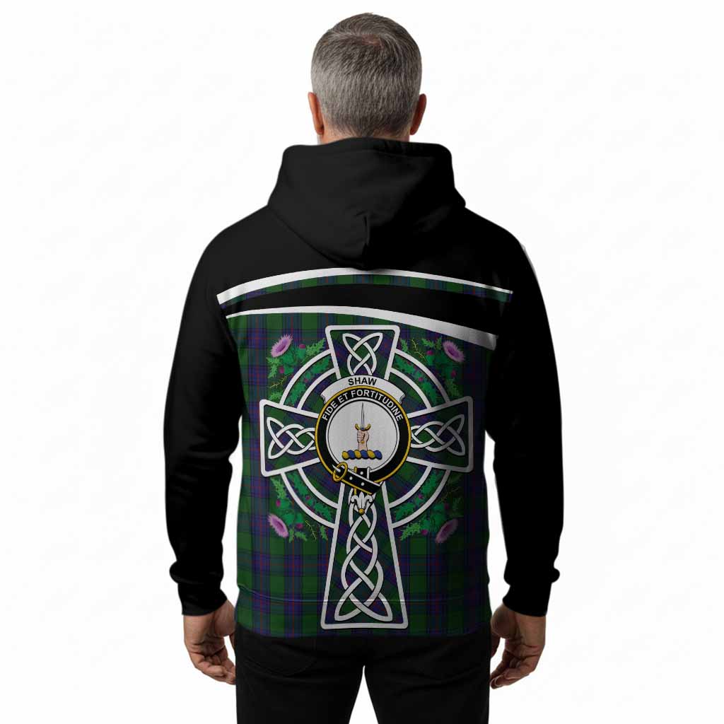 Shaw Tartan Crest Hoodie Scottish Thistle Celtic Cross Alba Gu Brath