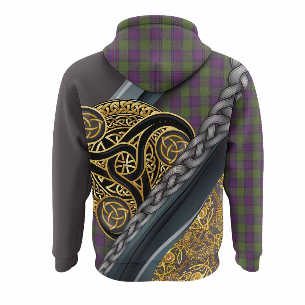 Shaw Tartan Crest Hoodie Scottish Triskele Celtic