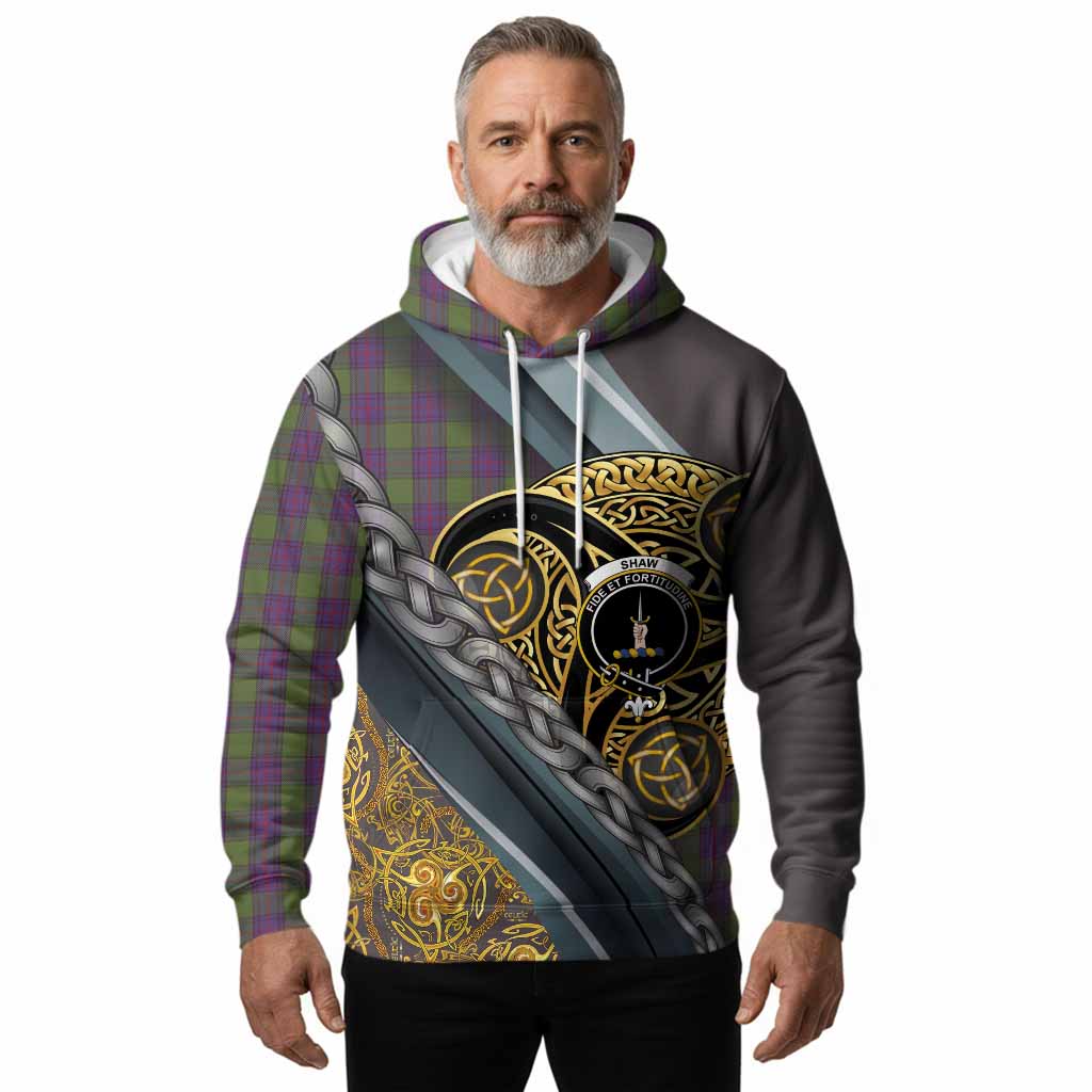Shaw Tartan Crest Hoodie Scottish Triskele Celtic