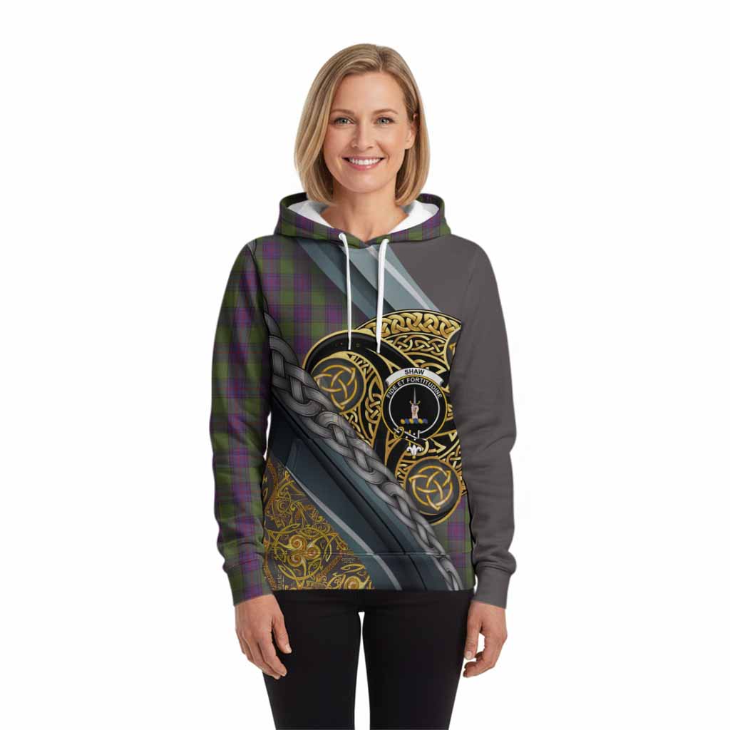 Shaw Tartan Crest Hoodie Scottish Triskele Celtic