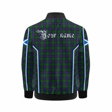 Shaw Tartan Crest Kid Bomber Jacket Scotland Coat of Arm Flag Style