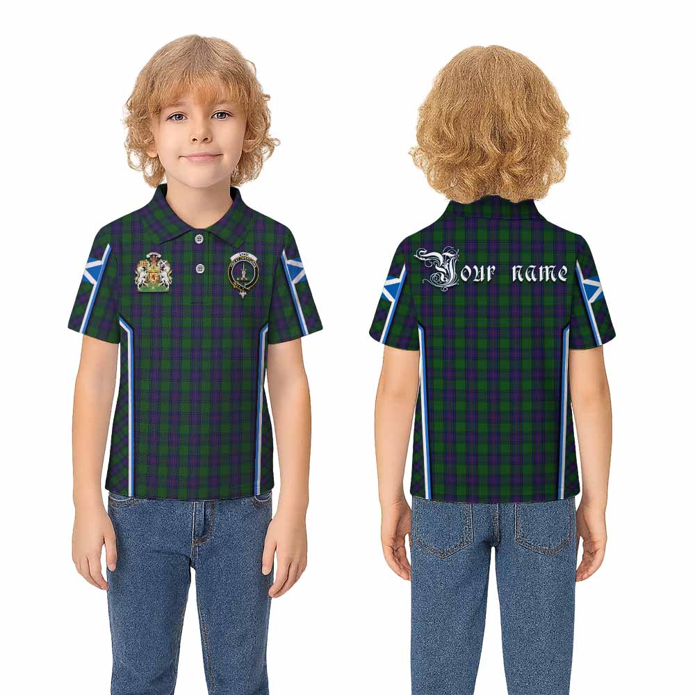Shaw Tartan Crest Kid Polo Shirt Scotland Coat of Arm Flag Style - Tartan Vibes Clothing
