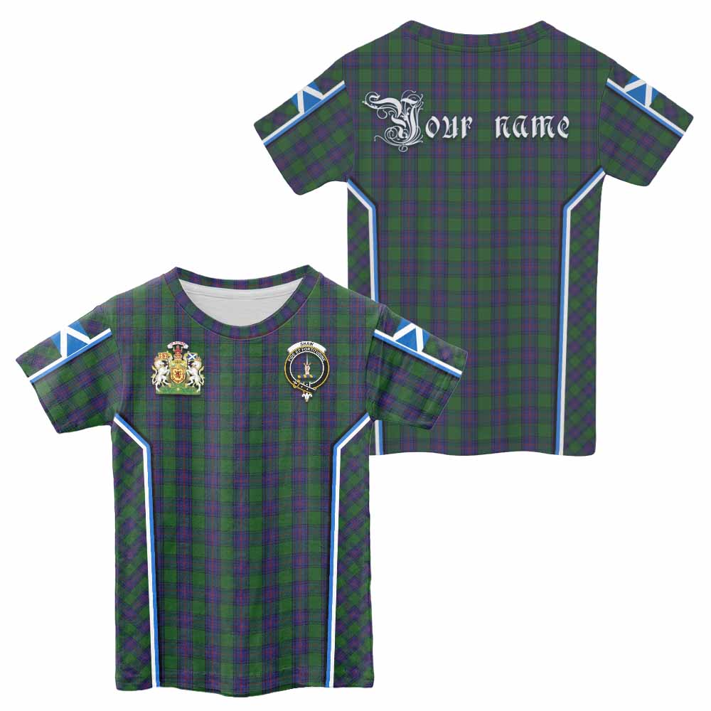 Shaw Tartan Crest Kid T-shirt Scotland Coat of Arm Flag Style - Tartan Vibes Clothing