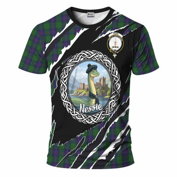 Shaw Tartan Crest Loch Ness Monster T-Shirt Celtic Knot Nessie Art