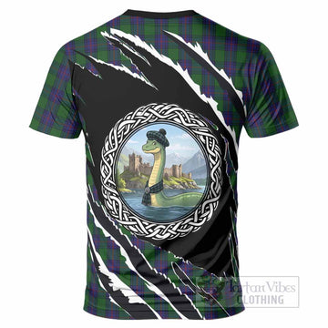 Shaw Tartan Crest Loch Ness Monster T-Shirt Celtic Knot Nessie Art