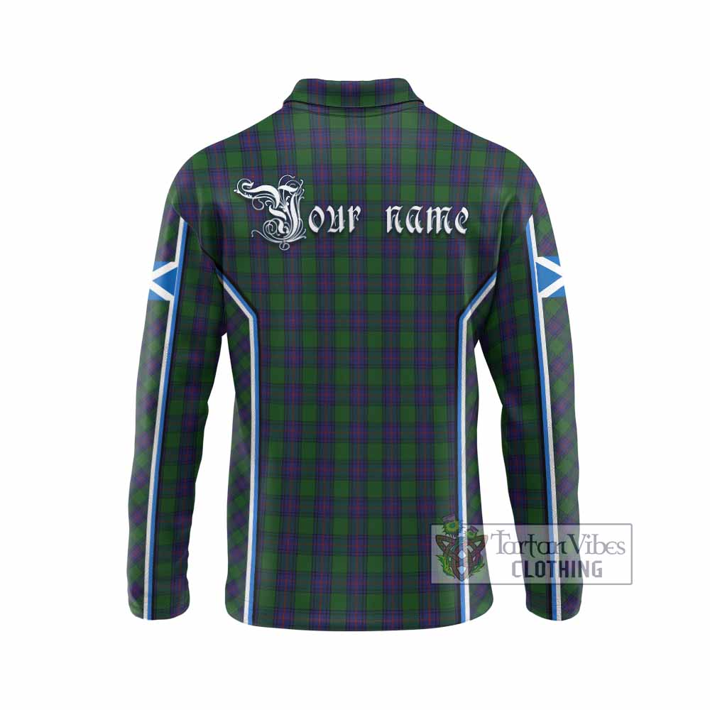 Shaw Tartan Crest Long Sleeve Polo Shirt Scotland Coat of Arm Flag Style - Tartan Vibes Clothing