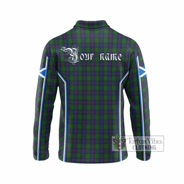 Shaw Tartan Crest Long Sleeve Polo Shirt Scotland Coat of Arm Flag Style - Tartan Vibes Clothing