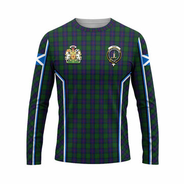 Shaw Tartan Crest Long Sleeve T-Shirt Scotland Coat of Arm Flag Style - Tartan Vibes Clothing