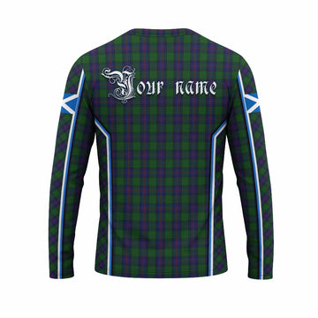 Shaw Tartan Crest Long Sleeve T-Shirt Scotland Coat of Arm Flag Style - Tartan Vibes Clothing