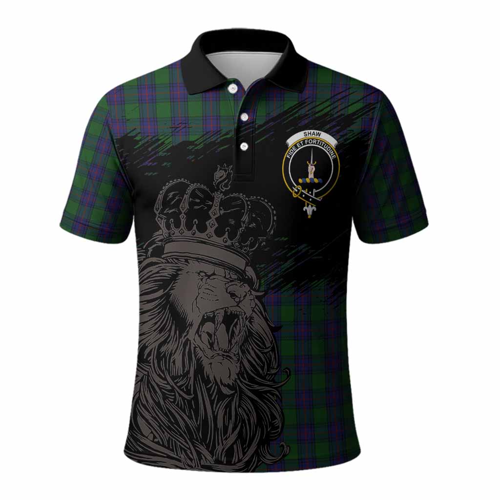Shaw Tartan Crest Polo Shirt Crowned Lion Heritage Style