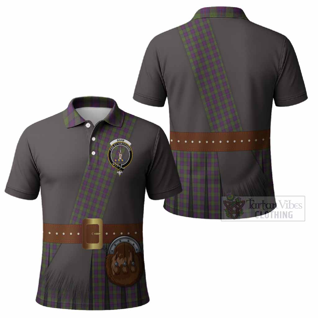 Shaw Tartan Crest Polo Shirt Kilt Costume Style