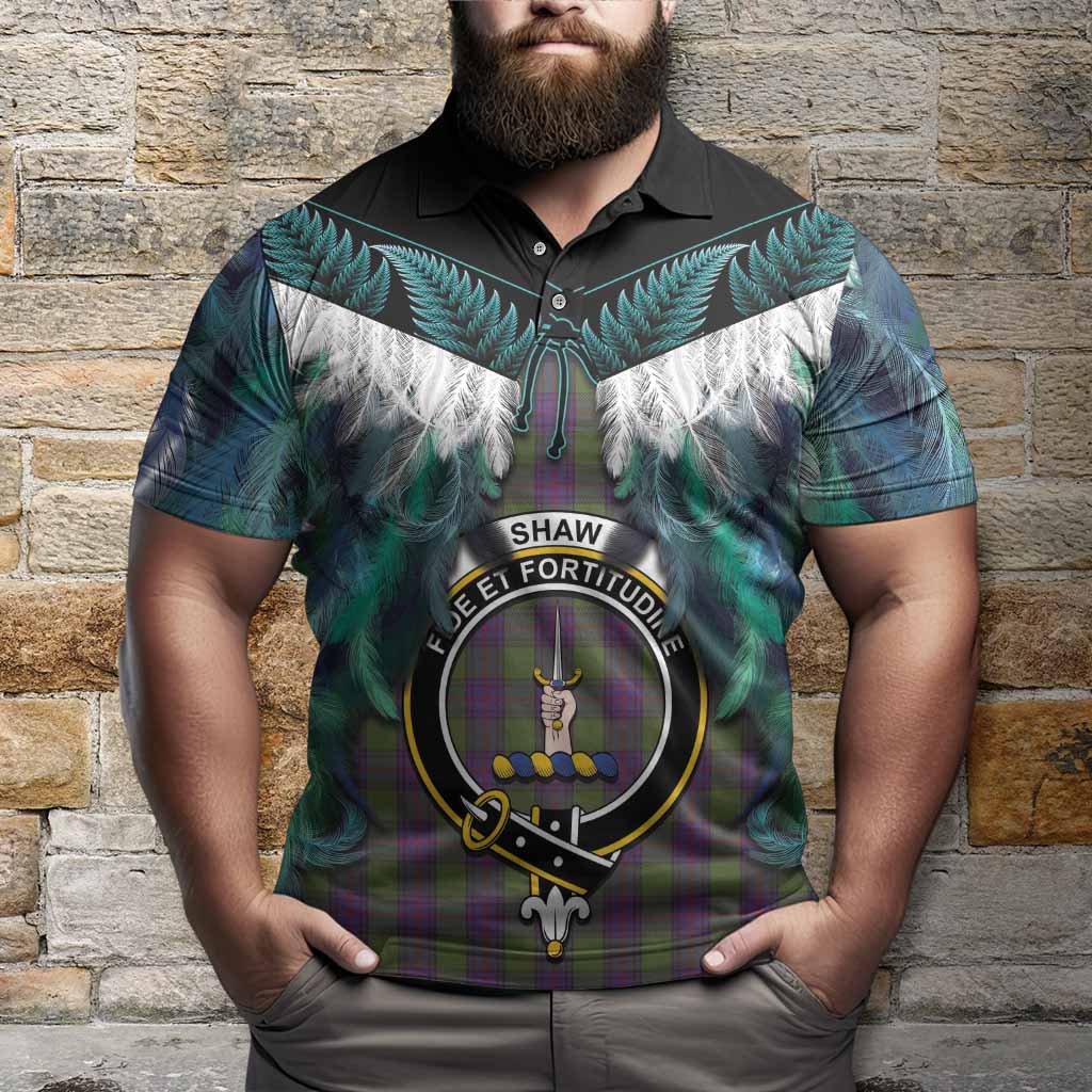 Shaw Tartan Crest Polo Shirt New Zealand Maori Korowai Cloak