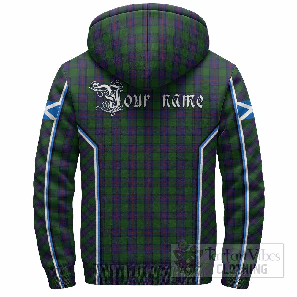 Shaw Tartan Crest Sherpa Hoodie Scotland Coat of Arm Flag Style - Tartan Vibes Clothing