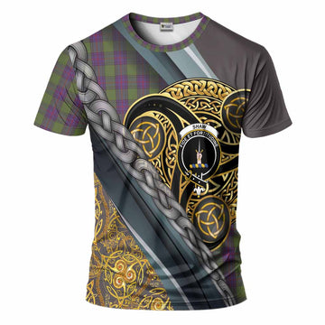 Shaw Tartan Crest T-Shirt Scottish Triskele Celtic