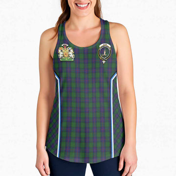 Shaw Tartan Crest Women Racerback Tanks Scotland Coat of Arm Flag Style