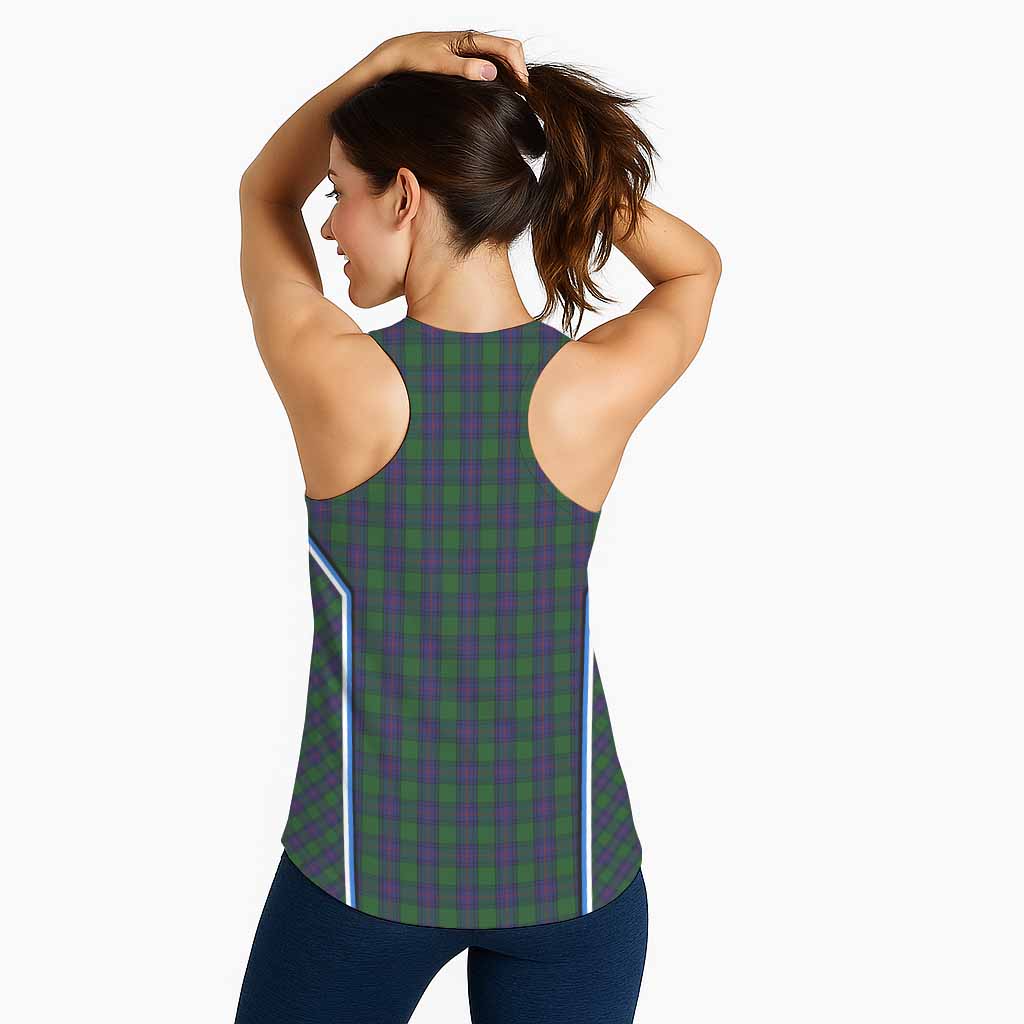 Shaw Tartan Crest Women Racerback Tanks Scotland Coat of Arm Flag Style - Tartan Vibes Clothing
