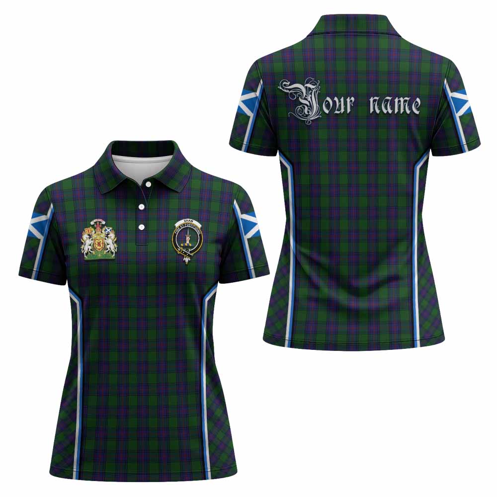 Shaw Tartan Crest Women's Polo Shirt Scotland Coat of Arm Flag Style - Tartan Vibes Clothing