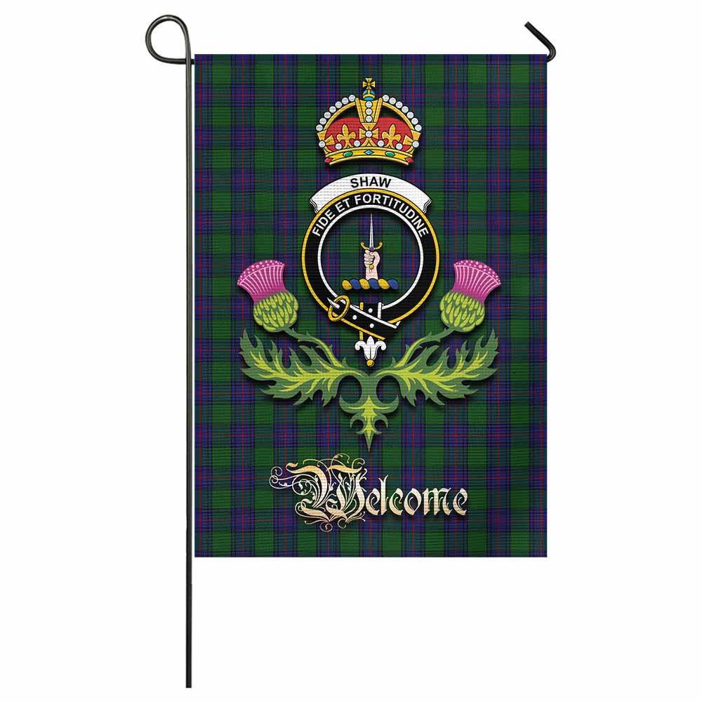 Shaw Tartan Family Crest Garden Flag Royal Thistle Welcome Style - Tartan Vibes Clothing