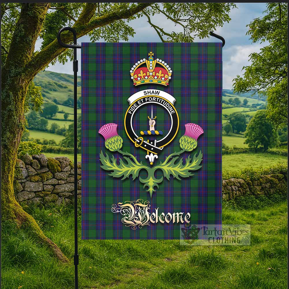 Shaw Tartan Family Crest Garden Flag Royal Thistle Welcome Style - Tartan Vibes Clothing