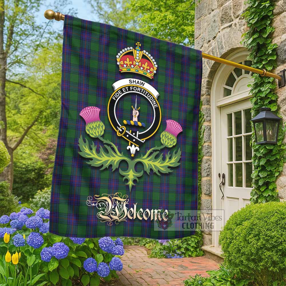 Shaw Tartan Family Crest Garden Flag Royal Thistle Welcome Style - Tartan Vibes Clothing