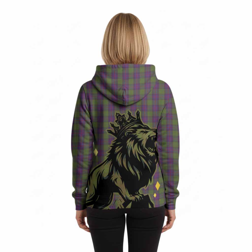 Shaw Tartan Family Crest Hoodie Crowned Lion Roaring