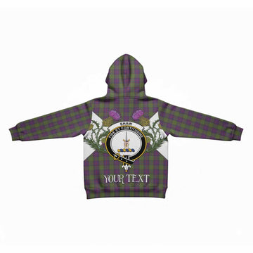Shaw Tartan Family Crest Kid Hoodie Scottish Burns Night Thistle Floral