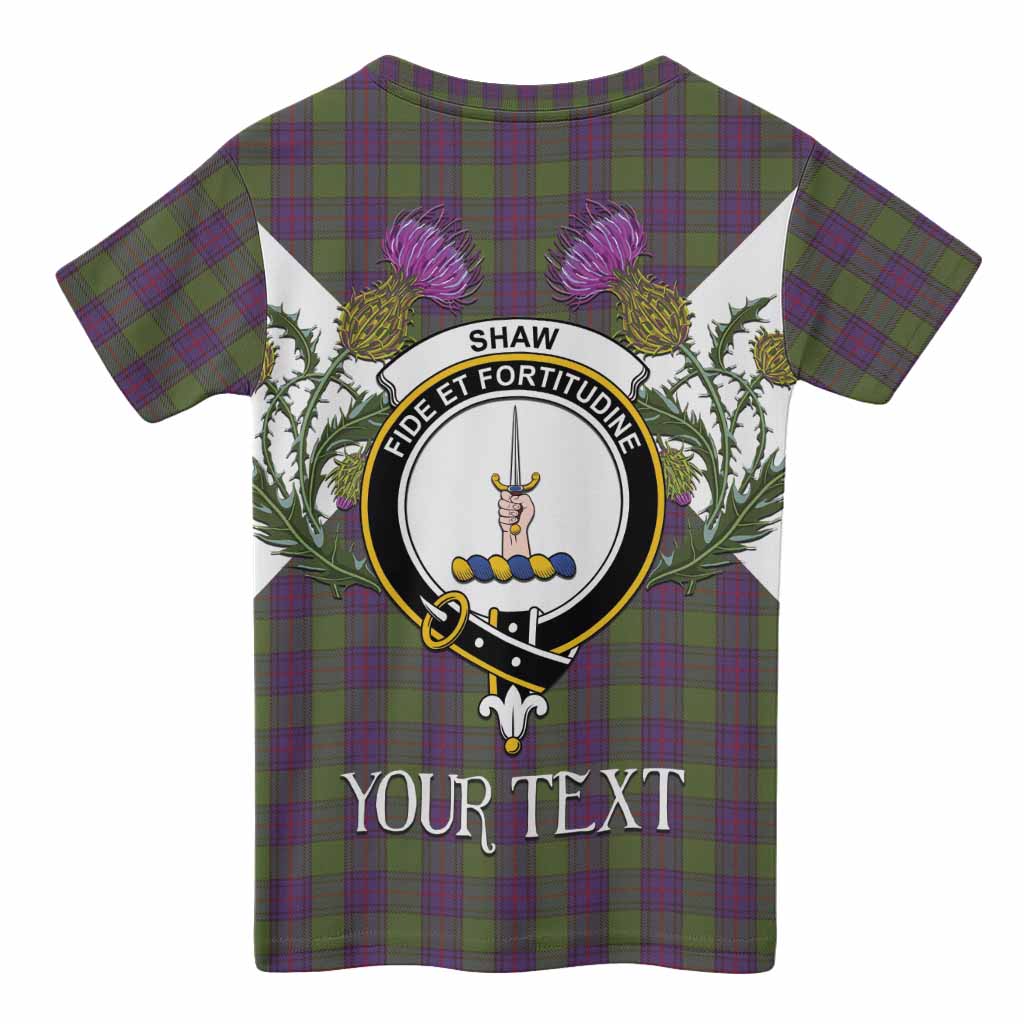 Shaw Tartan Family Crest Kid T-shirt Scottish Burns Night Thistle Floral
