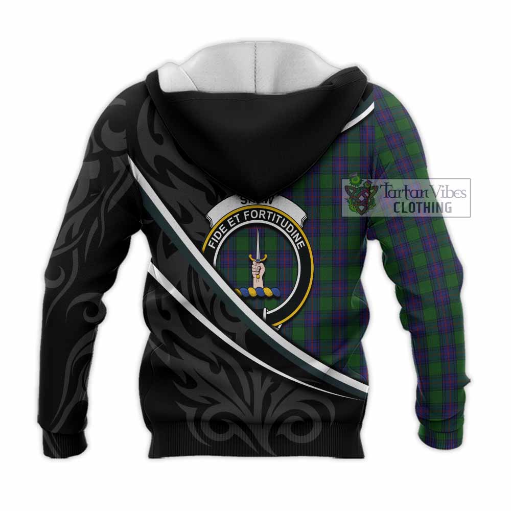Shaw Tartan Family Crest Knitted Hoodie Celtic Scottish Thistle Floral - Tartan Vibes Clothing