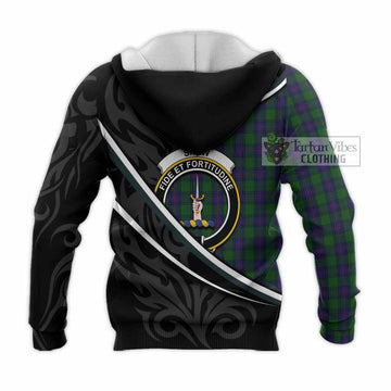 Shaw Tartan Family Crest Knitted Hoodie Celtic Scottish Thistle Floral - Tartan Vibes Clothing