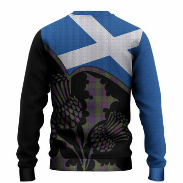Shaw Tartan Family Crest Knitted Sweater Scotland Thistle Floral Flag Style
