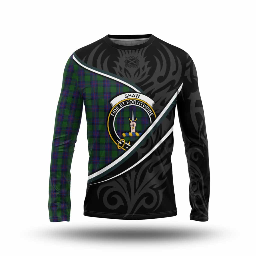 Shaw Tartan Family Crest Long Sleeve T-Shirt Celtic Scottish Thistle Floral - Tartan Vibes Clothing