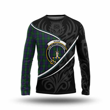 Shaw Tartan Family Crest Long Sleeve T-Shirt Celtic Scottish Thistle Floral