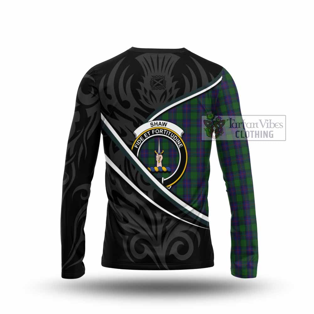 Shaw Tartan Family Crest Long Sleeve T-Shirt Celtic Scottish Thistle Floral - Tartan Vibes Clothing